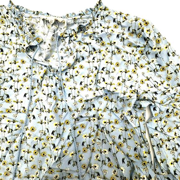 JANE AND DELANCEY | Medium baby blue Floral Daisy‎ Boho peasant tunic blouse Top - Picture 1 of 9